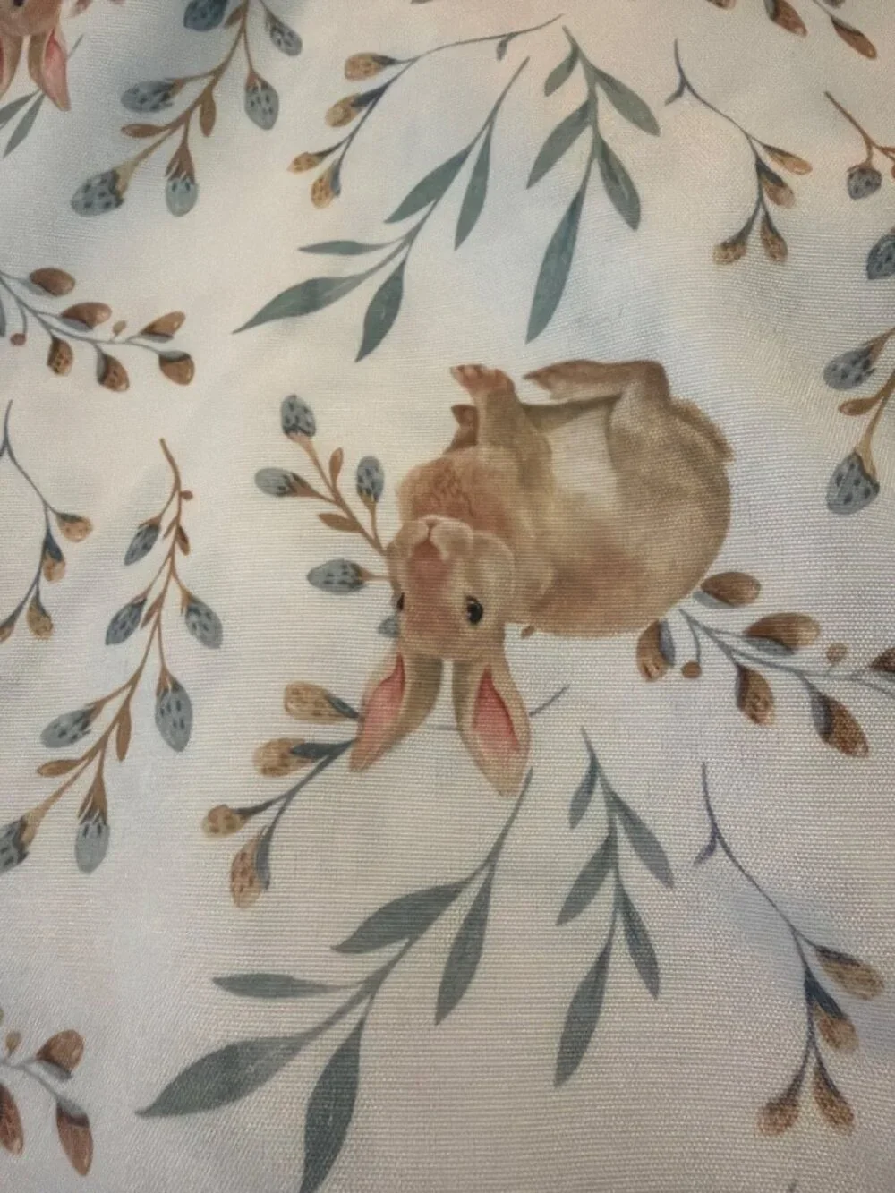 Bunny Rabbit Floral Tablecloth Easter Spring 100% Polyester Colordrift 102